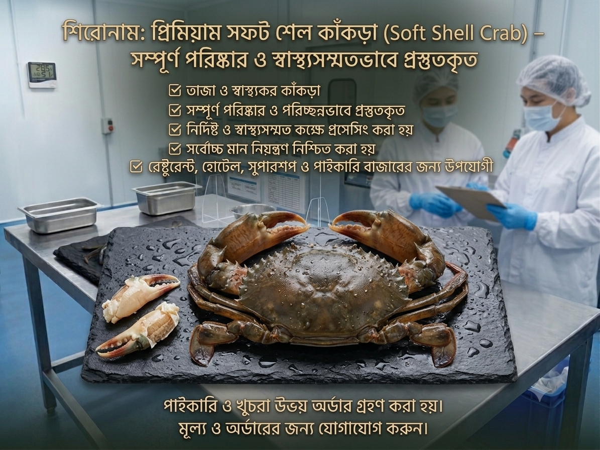 Premium Soft Shell Crab – Fresh, Clean & Carefully Processed